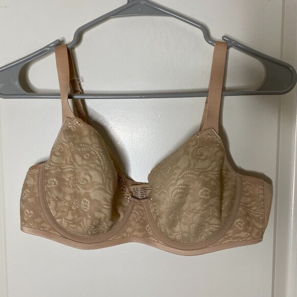 Soma Enticing Lift Lace Bra 36B Beige Full-Coverage Wireless - Picture 1 of 5